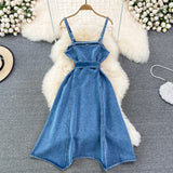 Korean Inspired Suspender Skirt - Waist slimming Sleeveless A-line Dress