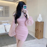 Sexy Street Fashion Style - Pink Bodycon Dress