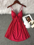 High quality ice silk lace halter strap nightdress