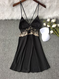 Women's Ice silk lace Hollow Night dress Two-piece set