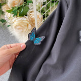 Embroidered Butterfly Suit Women's Jacket and Thin Metal chain Dress (set)