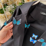 Embroidered Butterfly Suit Women's Jacket and Thin Metal chain Dress (set)