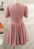 round neck short-sleeved  - high waist thin dress short