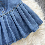 New Fashion Denim Dress - Slim fit Pleated Skirt