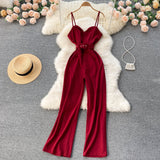 Fashionable Sleeveless Wide Leg Jumpsuit