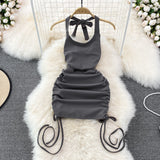 Slim Fit Sleeveless Halter Bodycon Dress