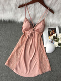 High quality ice silk lace halter strap nightdress