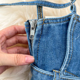 Denim Overalls Women High Waist Suspender Wide Leg Shorts