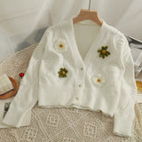 Loose and Slim V-neck Knitted Women's Cardigan