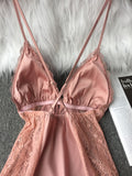 High quality ice silk lace halter strap nightdress