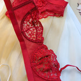 Sexy High quality underwired Half-cup Lace Bra set