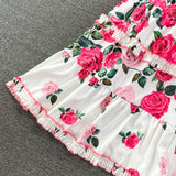 High-end Light Elegant Lapel Floral Print Maxi Dress