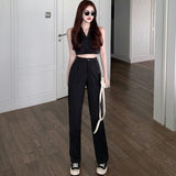 Street Fashion Suit Pants High Waist Wide Leg pants