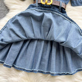 New Fashion Denim Dress - Slim fit Pleated Skirt