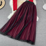 Fashion Suit British Style Short Puff Sleeve Blazer + High Waist Mid length Pleated Skirt