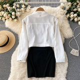 New Suit Female Street Fashion Short Jacket + Sexy Fitted Dress set