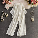 New Women's White Super Fairy Tube Top High Waist Wide Leg Beach Jumpsuits