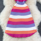 New Polo collar Slim Fit Striped Knitted Dress