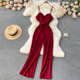 Fashionable Sleeveless Wide Leg Jumpsuit