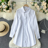 Two-piece Mid-Length Shirt  Women's Polo Dress