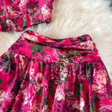 Fashion Suit Women's High Waist Floral Two-piece set