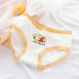 Cotton Fabric Breathable Anti-bacterial Mid Waist Printed Panties