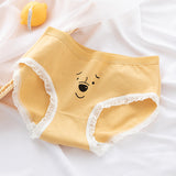 Cotton Fabric Breathable Anti-bacterial Mid Waist Printed Panties