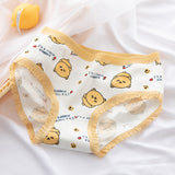 Cotton Fabric Breathable Anti-bacterial Mid Waist Printed Panties