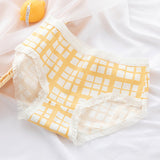 Cotton Fabric Breathable Anti-bacterial Mid Waist Printed Panties