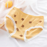 Cotton Fabric Breathable Anti-bacterial Mid Waist Printed Panties